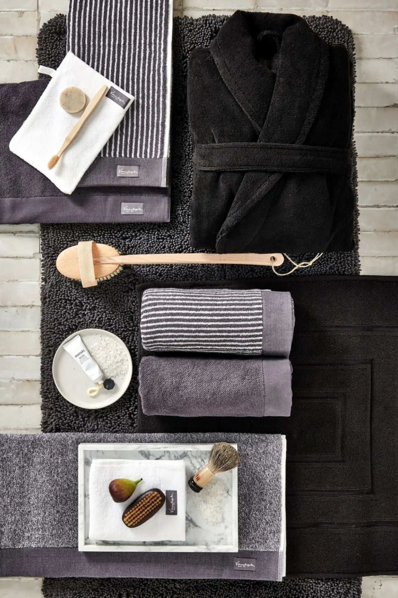 Bath & Living Vandyck Towel HOME Petit Ligne Off Black-198 (BAKC15101)