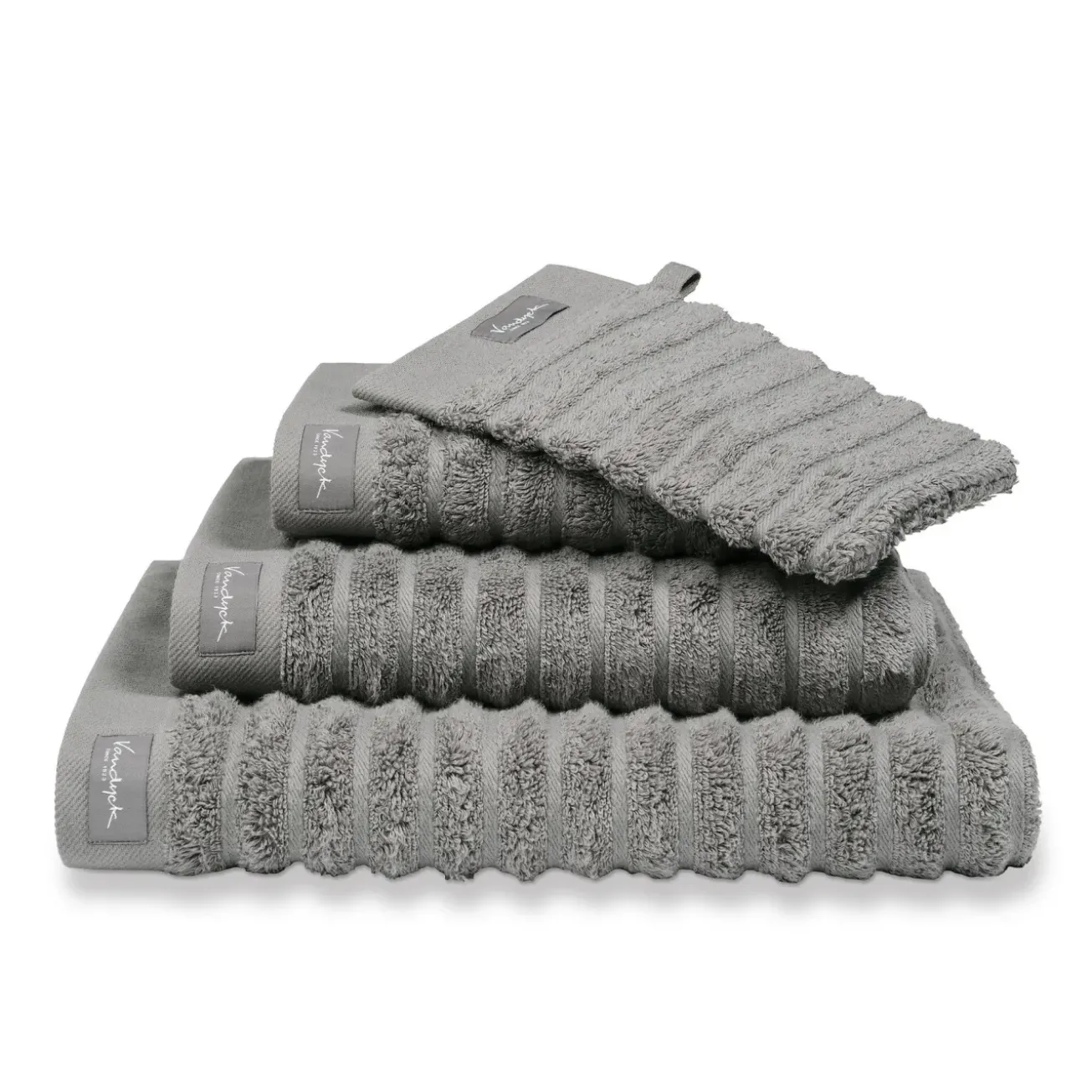 Bath & Living Vandyck Towel HOME Wave Mole Gray-001