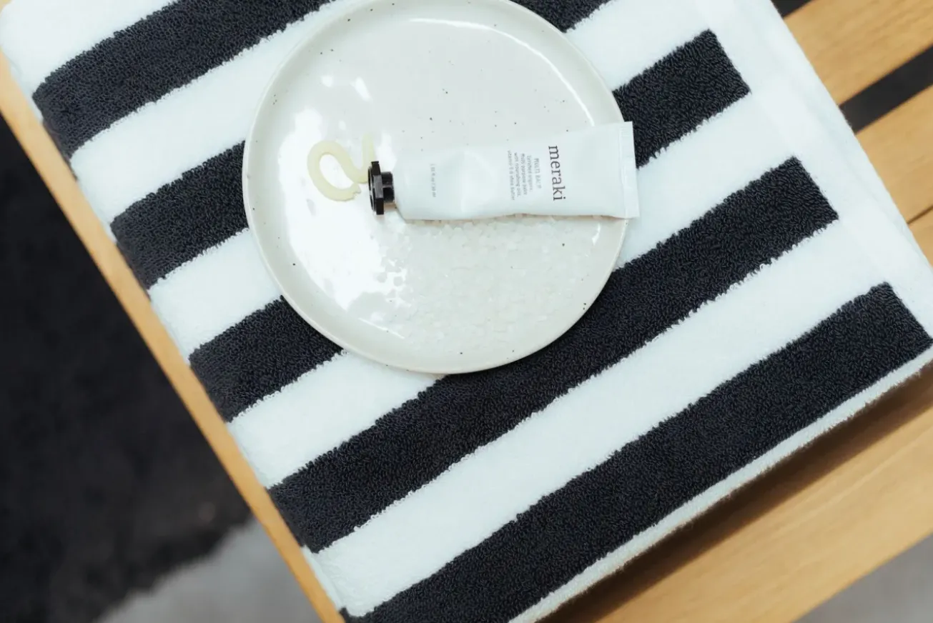 Bath & Living Vandyck Towel VERONA Stripes color Off Black-198