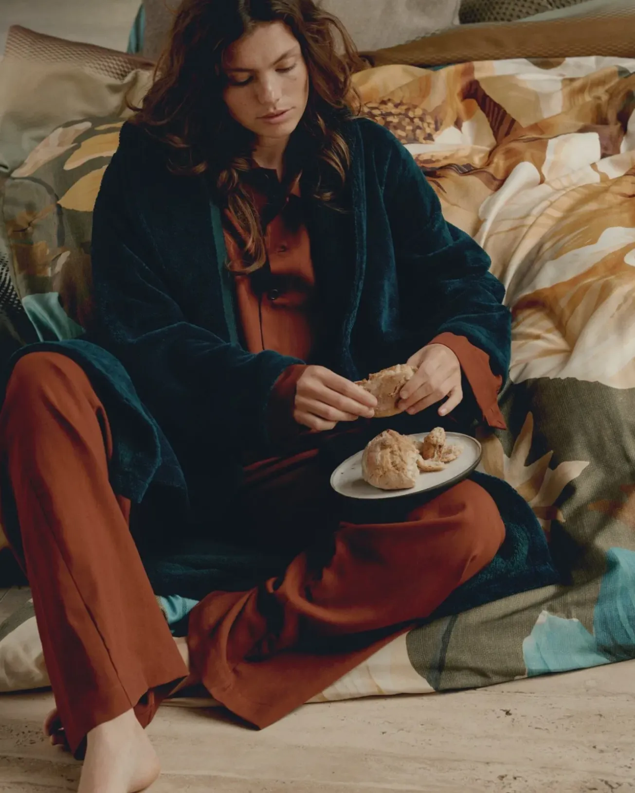 Bath & Living Vandyck Vandyck BEAUMONT bathrobe Dark Sea