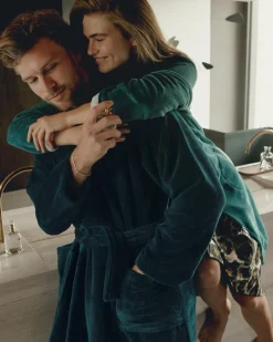 Bath & Living Vandyck Vandyck BEAUMONT bathrobe Dark Sea