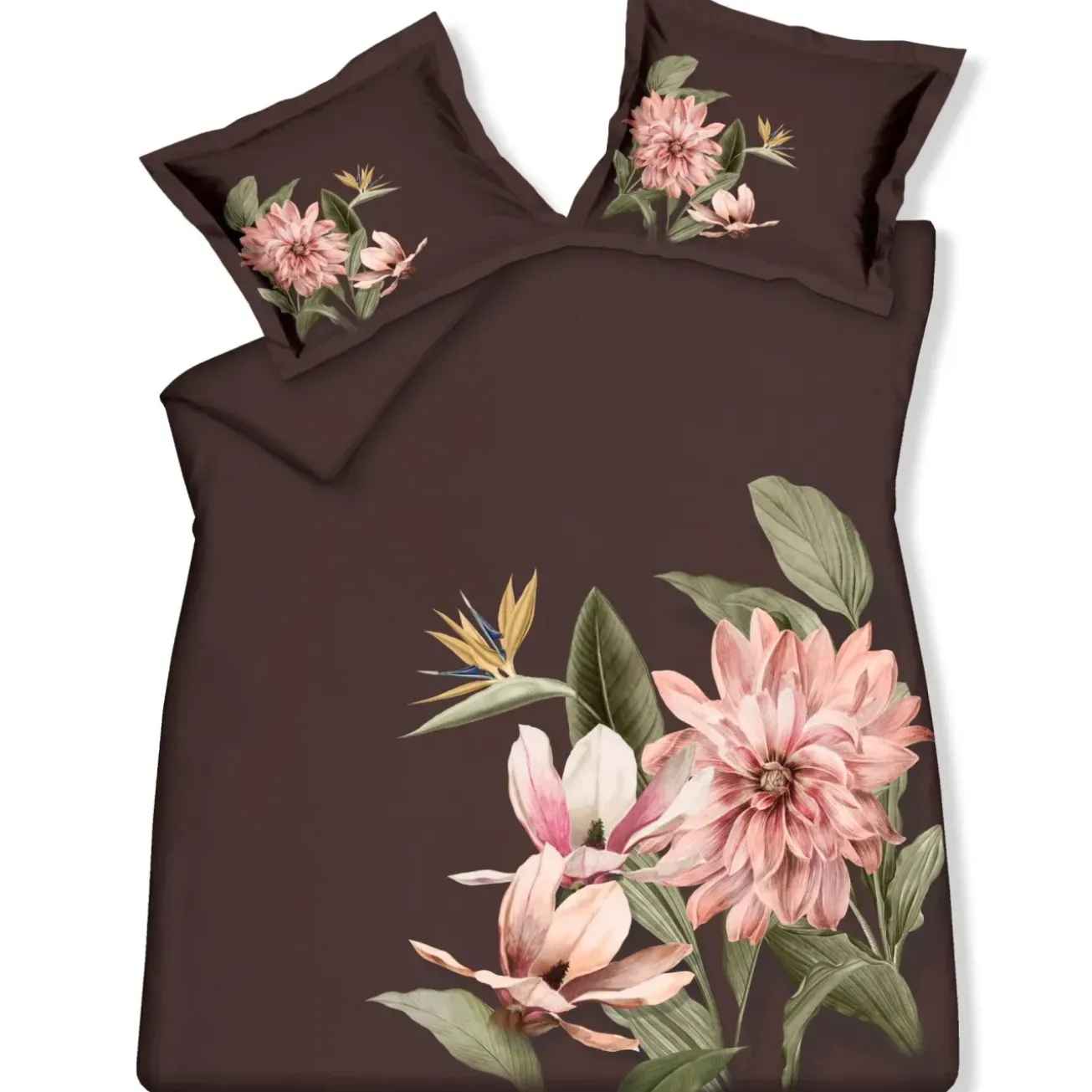 Bath & Living Vandyck Vandyck PARADISE BLOOM duvet cover Dark Chocolate 140x220 cm