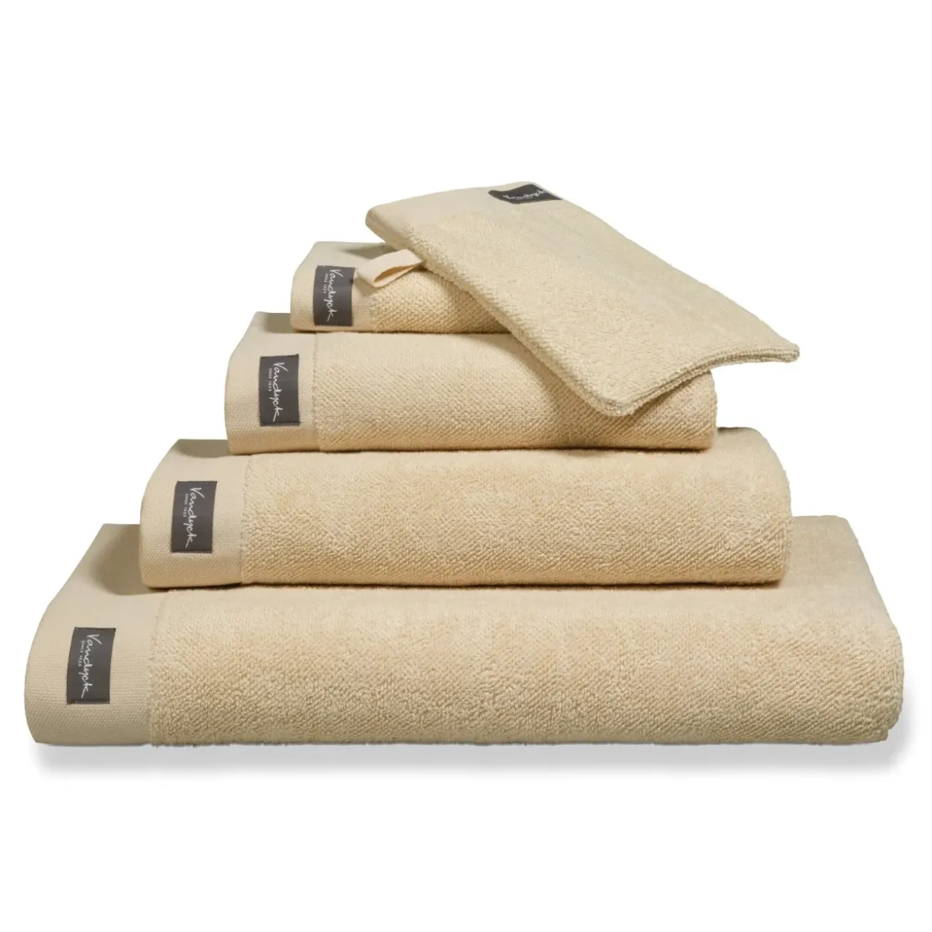 Bath & Living Vandyck Washcloth HOME collection Uni Bleached Sand (BAKC13202) set/6 pieces