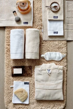 Bath & Living Vandyck Washcloth HOME collection Uni Bleached Sand (BAKC13202) set/6 pieces