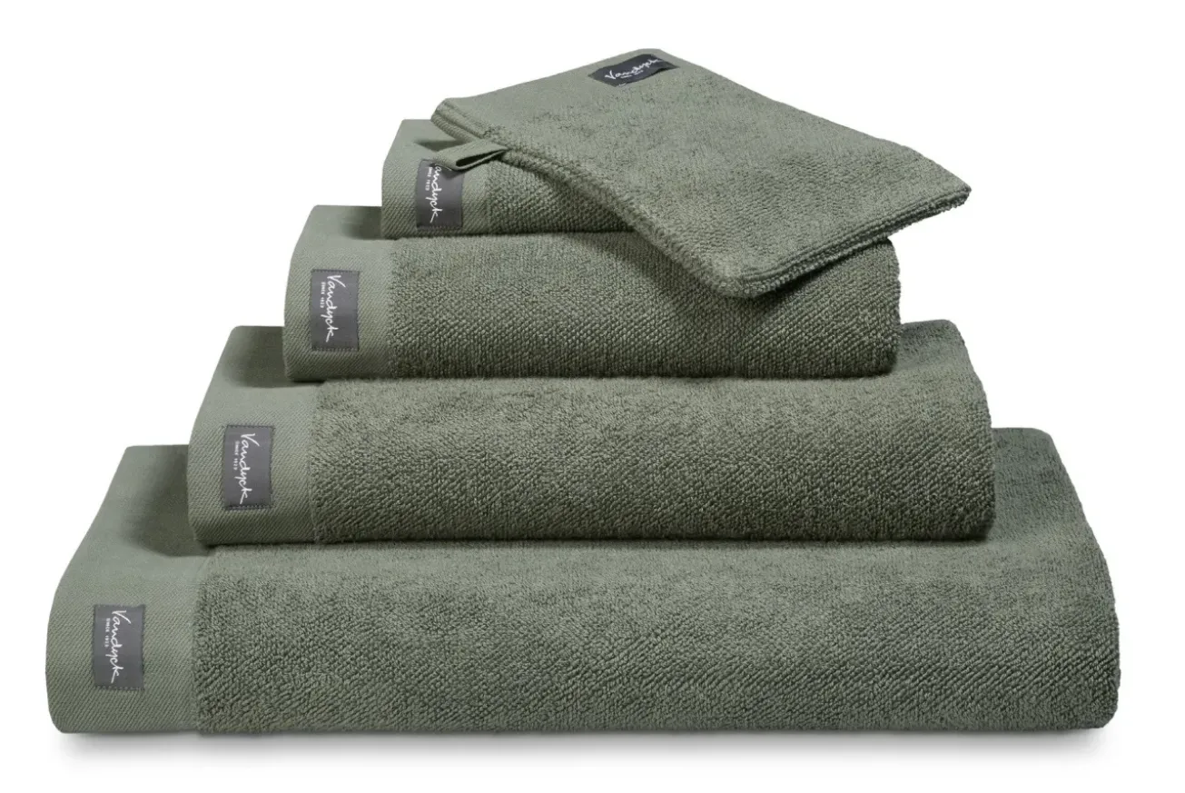 Bath & Living Vandyck Washcloth HOME collection Uni Olive (BAKC13202) set/6 pieces