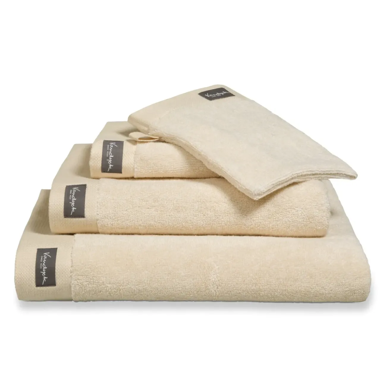 Bath & Living Vandyck Washcloth HOME Mouliné color Bleached Sand (BAKC18201) set/6 pieces