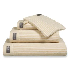 Bath & Living Vandyck Washcloth HOME Petit Ligne Bleached Sand (BAKC15101) set/6 pieces