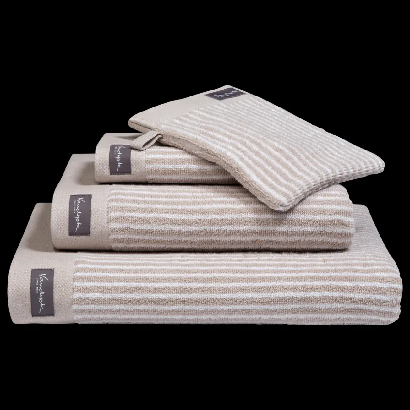 Bath & Living Vandyck Washcloth HOME Petit Ligne White (BAKC15101) set/6 pieces