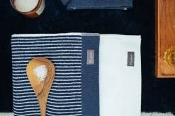 Bath & Living Vandyck Washcloth HOME Petit Ligne Blue Ink (BAKC15101) set/6 pieces