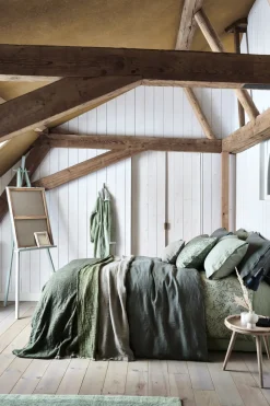 Kids Bath & Living Vandyck WASHED COTTON duvet cover 140x220 cm Earth Green (cotton)