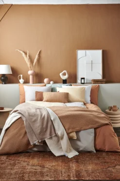 Kids Bath & Living Vandyck WASHED COTTON duvet cover 140x220 cm Toffee (cotton)