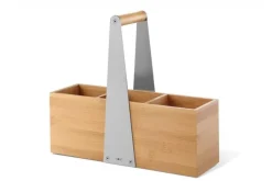 Bath & Living Zack SCARTA storage tray with handle 32x10cm bamboo with stainless steel (3 compartments) 20825